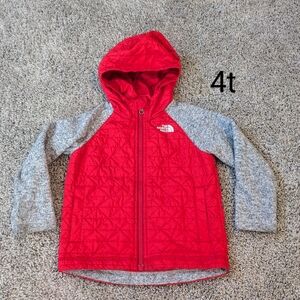 4t North Face light weight warm jacket with hoodie